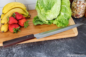 10.5" Yanagiba - Vintage Burgundy Micarta - Sheffcut Carbon Steel