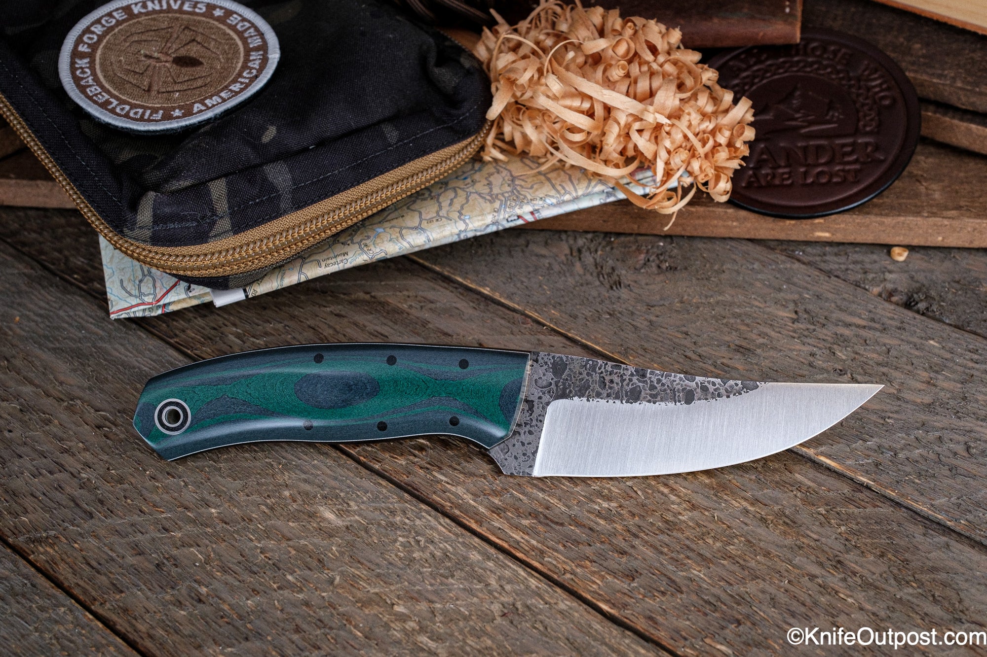 Bourbon Street Skinner - Emerald Cloud Paper Micarta - A2
