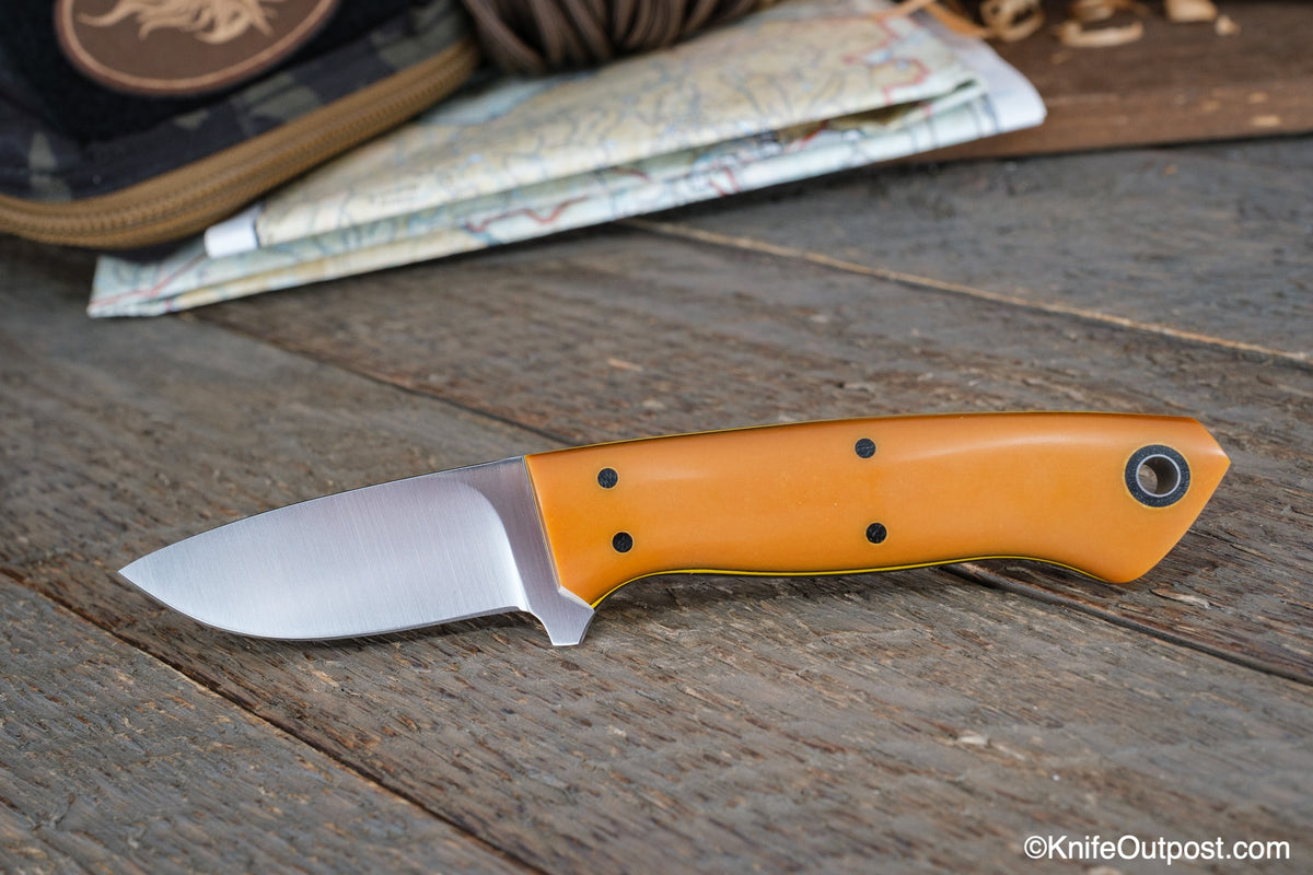 LC - Vintage Butterscotch Paper Micarta - 80CrV2 - KnifeOutpost.com